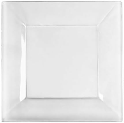95 Clear Square Plastic Plates - disposable party plates - EcoQuality