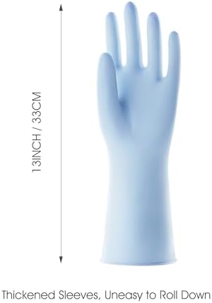 COOLJOB 2-Pair ThickenedRubber Gloves Grip for Kitchen Bathroom Cleaning