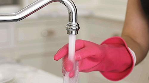 Casabella Premium Waterblock Cleaning Gloves - 2 Pair Pink Medium