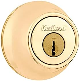 Kwikset 96650-494 Double Cylinder Deadbolt Polished Brass 1 Diameter Latch