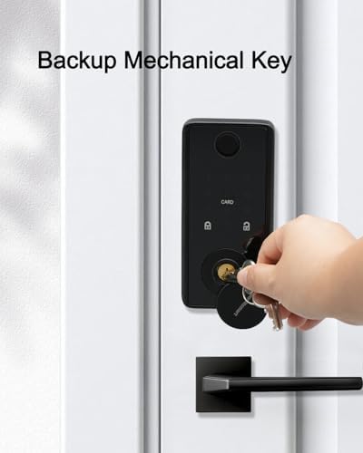 Unlock Security Door Lock Biometric Keyless with Matte Blackfinish voice control