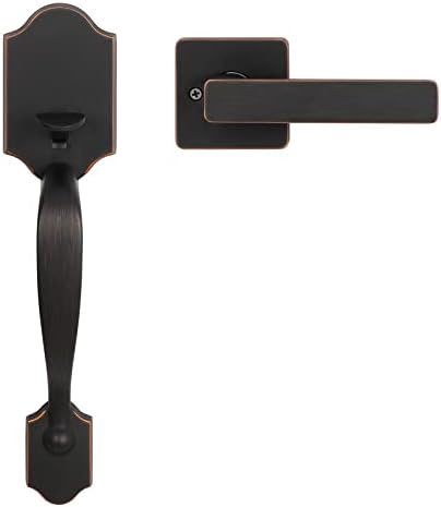 Revolo Front Door Handle Set No Lock - Zinc Alloy Matte Black