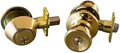 Design House 728113 Brass Deadbolt Knob Combo
