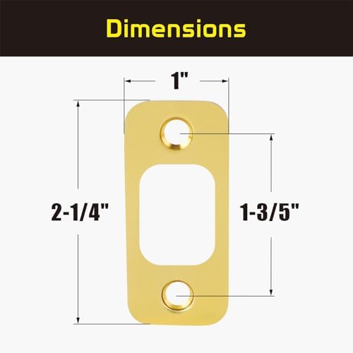 SiwilDeadbolt Strike Plate Solid Brass Door Backplate - 2 Pack