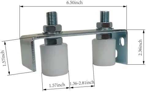 DORTIMATE Slide Gate Guide Bracket Adjustable Dual nylon Rollers White