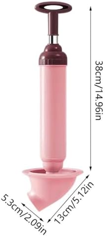 Powerful Air Toilet Plunger Tool with Drain Auger Pink
