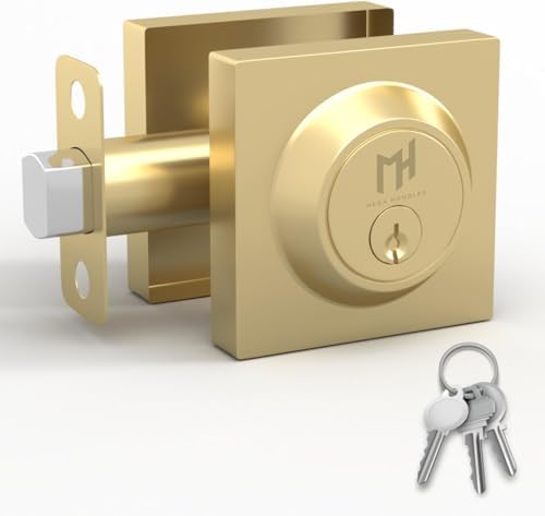 Mega Handles - Glamor Deadbolt I Entry Deadbolt Lock - Satin Brass