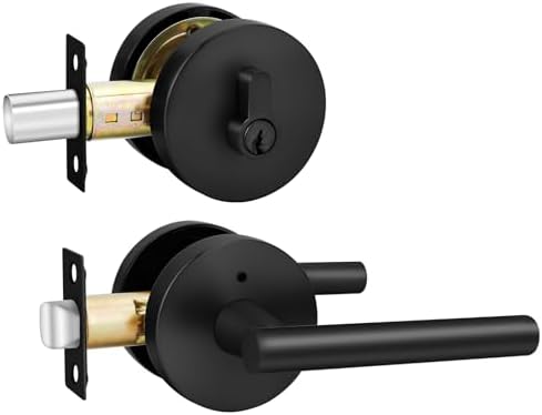 Haidms Matte Black Door Lock Set with Deadbolt