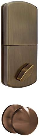MiLocks Keyless Deadbolt Passage Knob_combo Antique Brass Versatile Door Security Solution
