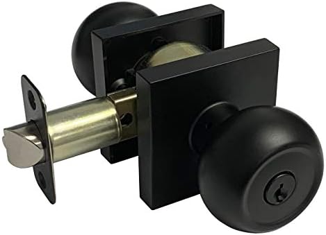 Black Door Lock Set with Rekeyable Cylinder and 2 Keys