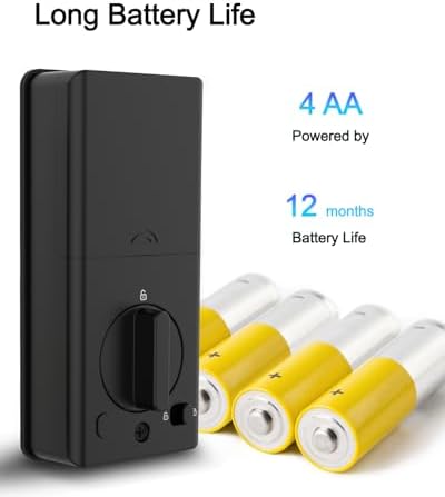 Unlock Security Door Lock Biometric Keyless with Matte Blackfinish voice control