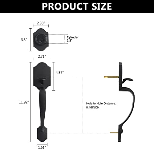 Sleek Matte Black Door Handle Set