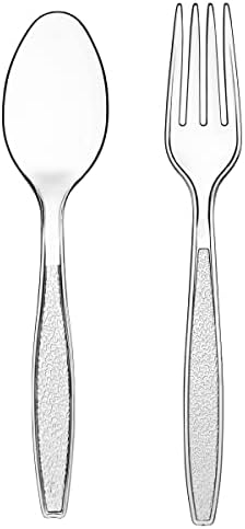 JoyServe Clear Plastic Cutlery Set 360 Pcs
