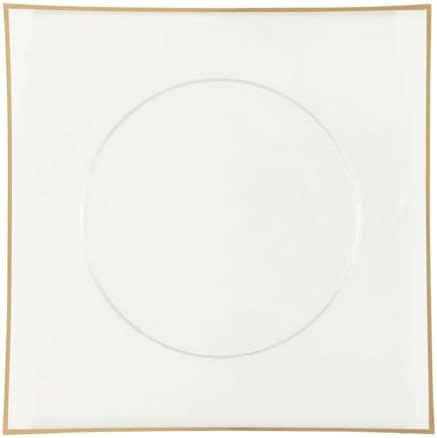 EcoQuality 13 inch Crystal Clear Gold Rim Dinner Plates for Home Use