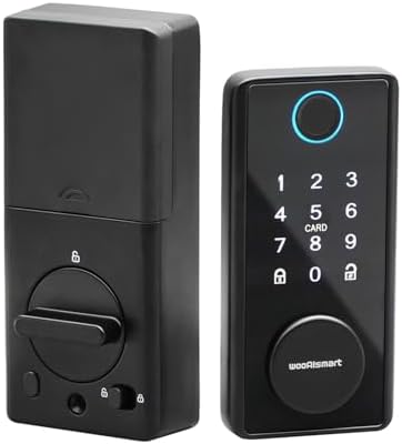 Unlock Security Door Lock Biometric Keyless with Matte Blackfinish voice control