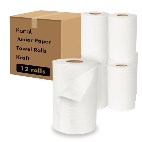 KaratJS-RTW350 White Junior Paper Towel Roll 12-Pack