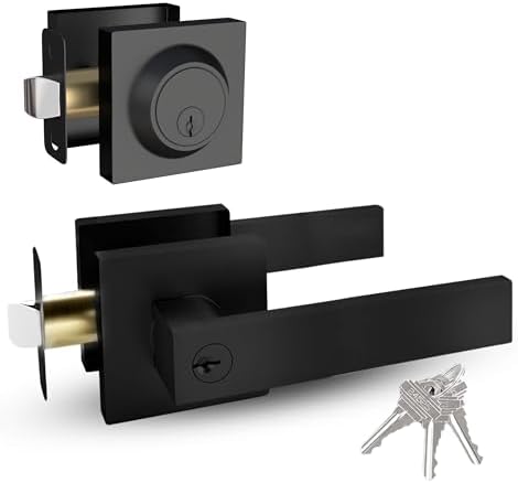 Mega Handles - Entry Lever Door Handle Deadbolt Set