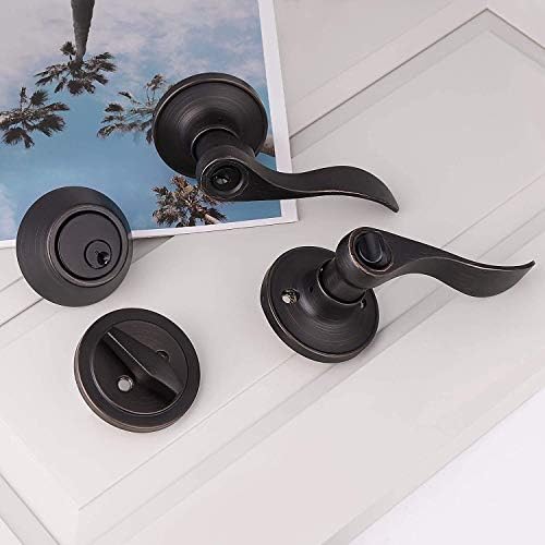 4 Pack Exterior Door Handle with Deadbolt Set