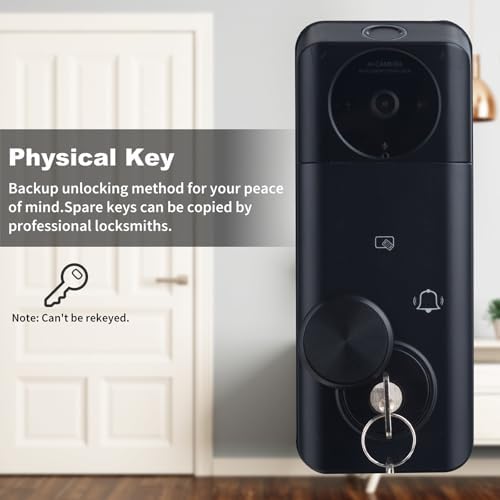 Modnlock Video Smart Deadlock Lock C95 Black IP65