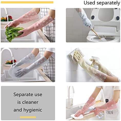 KAQ Strapping Non-Slip Reusable Cleaning Gloves for Kitchen and Cleaning Tasks