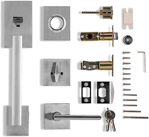 Berlin Modish HandleSet Ultimate Front Door Entry Deadbolt and Lever Set