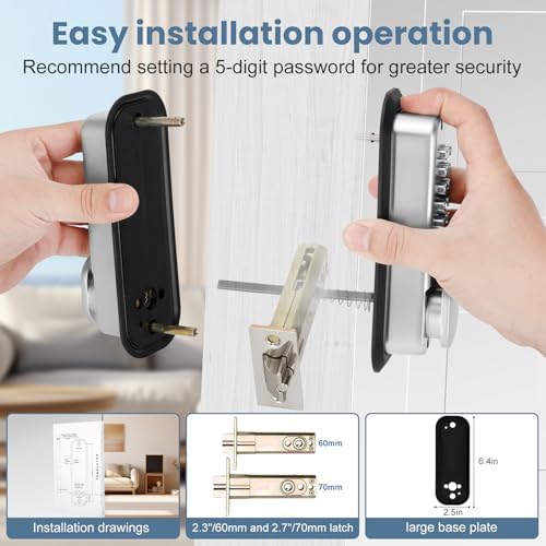 Casmer Double Sided Door Lock Keypad Keyless Waterproof Rust-Proof