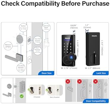 Dual Camera Door Lock Fingerprint Entry Front and Back Door Security