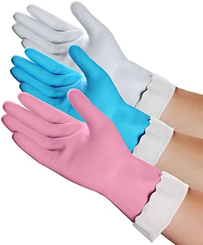 HSL Kitchen Cleaning Gloves -Reusable Waterproof Latex-Free Non-Slip Medium