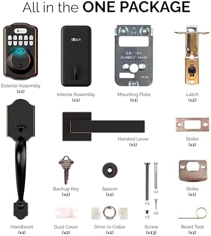 Seamless Front DoorLock Set with Fingerprint Keyless Entry