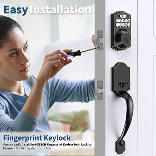 Seamless Front DoorLock Set with Fingerprint Keyless Entry