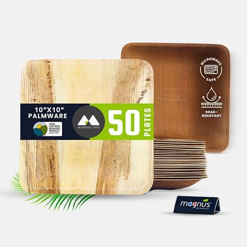 Eco-Friendly 50-Piece 10-Inch Plates Set