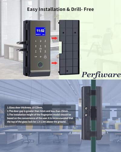Secure Easy Glass Door Locks with Remote