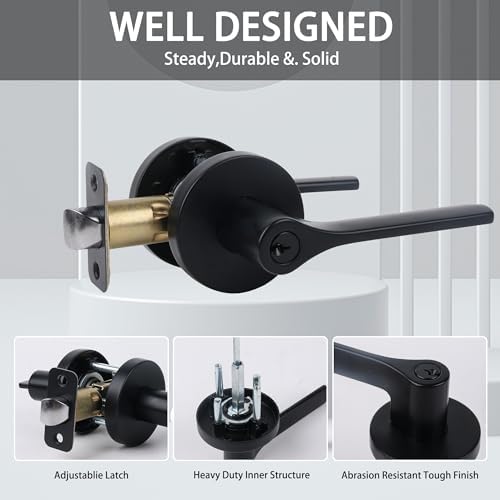 Elevate Exterior Door Lock Set with Black Handle and Deadbolt