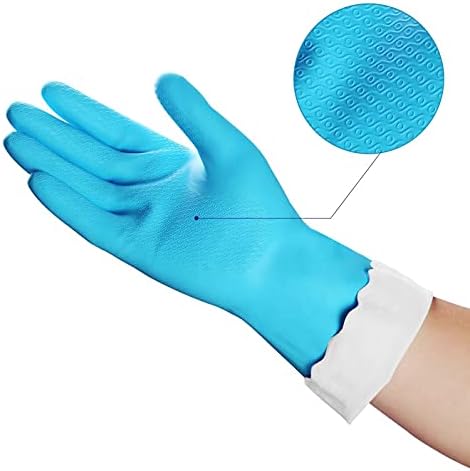 HSL Kitchen Cleaning Gloves -Reusable Waterproof Latex-Free Non-Slip Medium