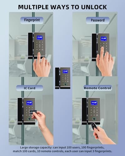 Secure Easy Glass Door Locks with Remote