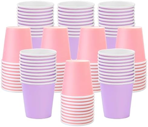 Sturdy 3ozReusable Pink Purple Paper Cups for Home Travel