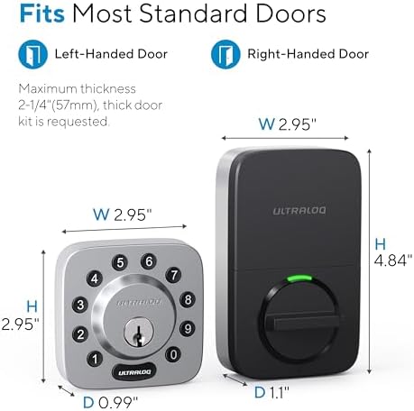 ULTRALOQ U-Bolt Smart Lock with WiFi Bridge - Keyless Entry Door Lock