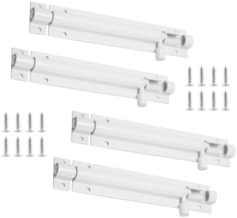 Murtenze 5 Inch Barrel Bolt Lock White - Heavy Duty Security Latch