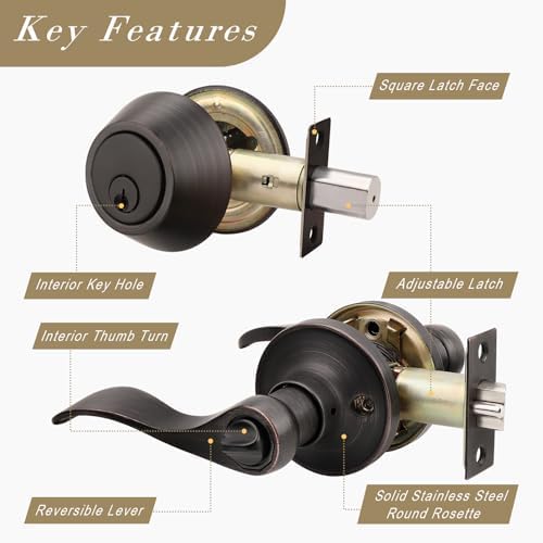 Heavy Duty Door Lock Set with Wave Style Handles