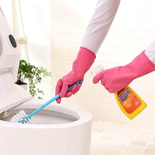 Bamythm 3-Pair Reusable Cleaning Gloves Set GreenRedOrange
