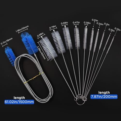 GAQWOK 11-Piece Flexible Drain Brush Set - Kitchen and Plumbing Draining Tool