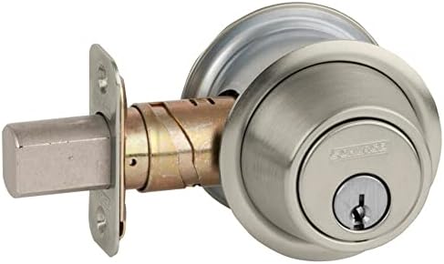 SCHLAGEAdjustable Single Cylinder Deadbolt Grade 2 SATIN Nickel Plated