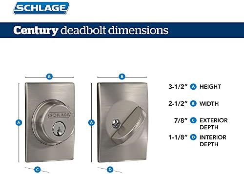 Schlage Deadbolt with Century Trim Premium Door Security