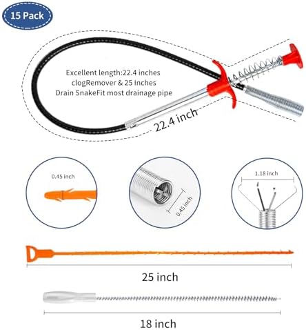 Efficient Drain_unclosion Kit for Kitchen Bathroom Tub Shower 10 Pac