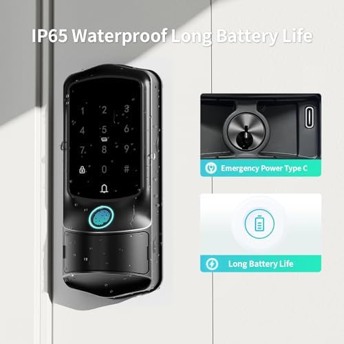 Multi-Function Smart Door Lock with Fingerprint App Control