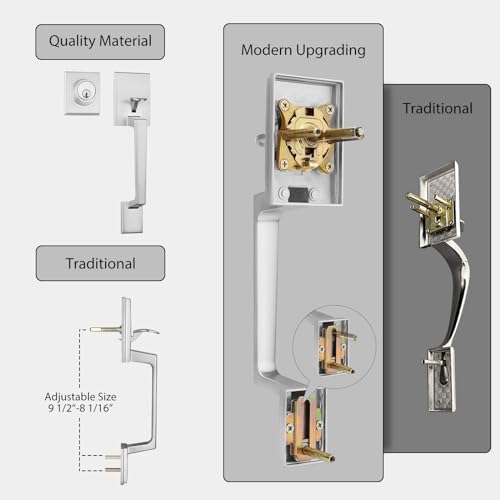 Haidms Brushed Nickel Front Door Handle and Deadbolt Set