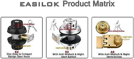 Twist-to-Lock Deadbolt Lock Black 1-Pack