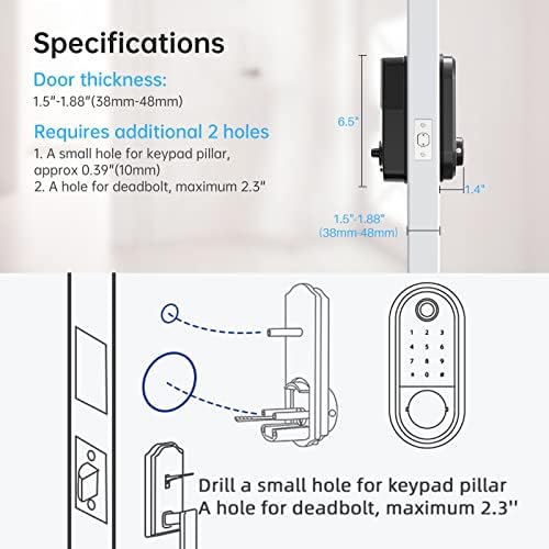 Smart Door Lock with Fingerprint Key RFID App Control