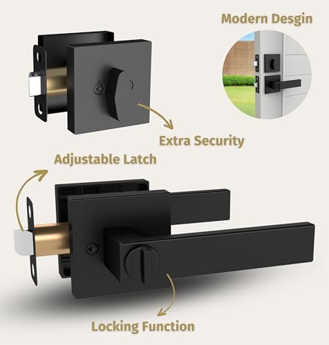 Mega Handles - Entry Lever Door Handle Deadbolt Set