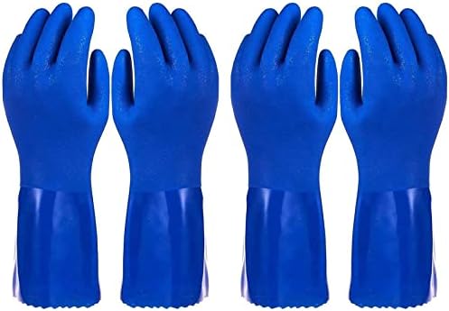 2 Pairs Latex-Free Cleaning Gloves for Kitchen Cleaning Blue